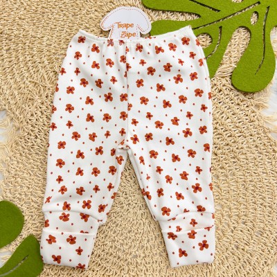 CONJ. DE MALHA 3 PEÇAS - A Flor Mais Linda do Nosso Jardim - Off White e Cor Telha